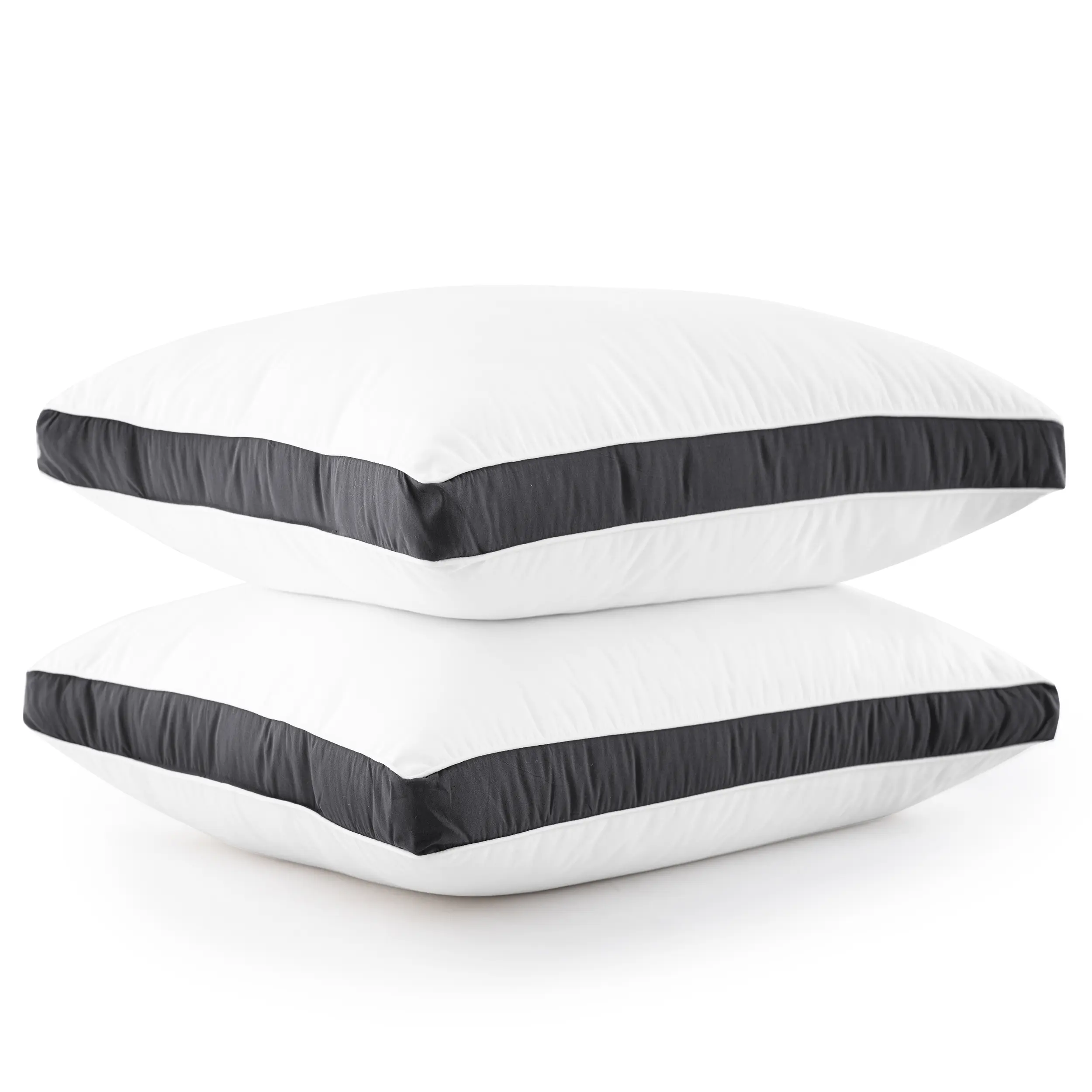 Lux Decor 2 Pc Gusseted Pillows-Premium Quality & Geometric Pattern Fluffy Hotel Luxury Bed Pillows for Back, Stomach & Side Sleepers- Soft Fabric