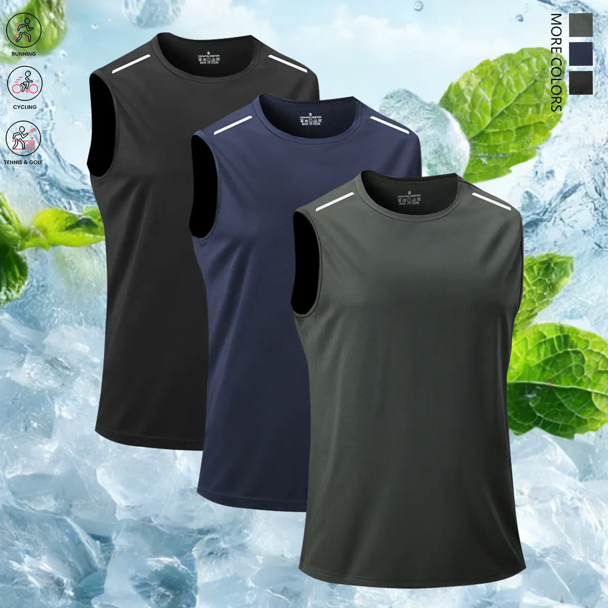 Dark gray + navy blue + black