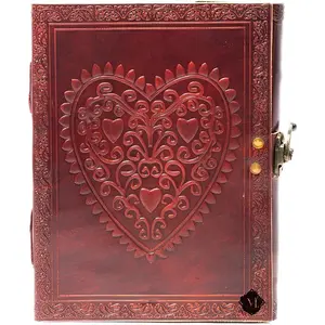 Leather Journal Notebook for Women Men - Celtic Heart Leather Journals for Writing 6 x 8 inches - Lined paper 200 pages Handmade  Sketch book  Brown