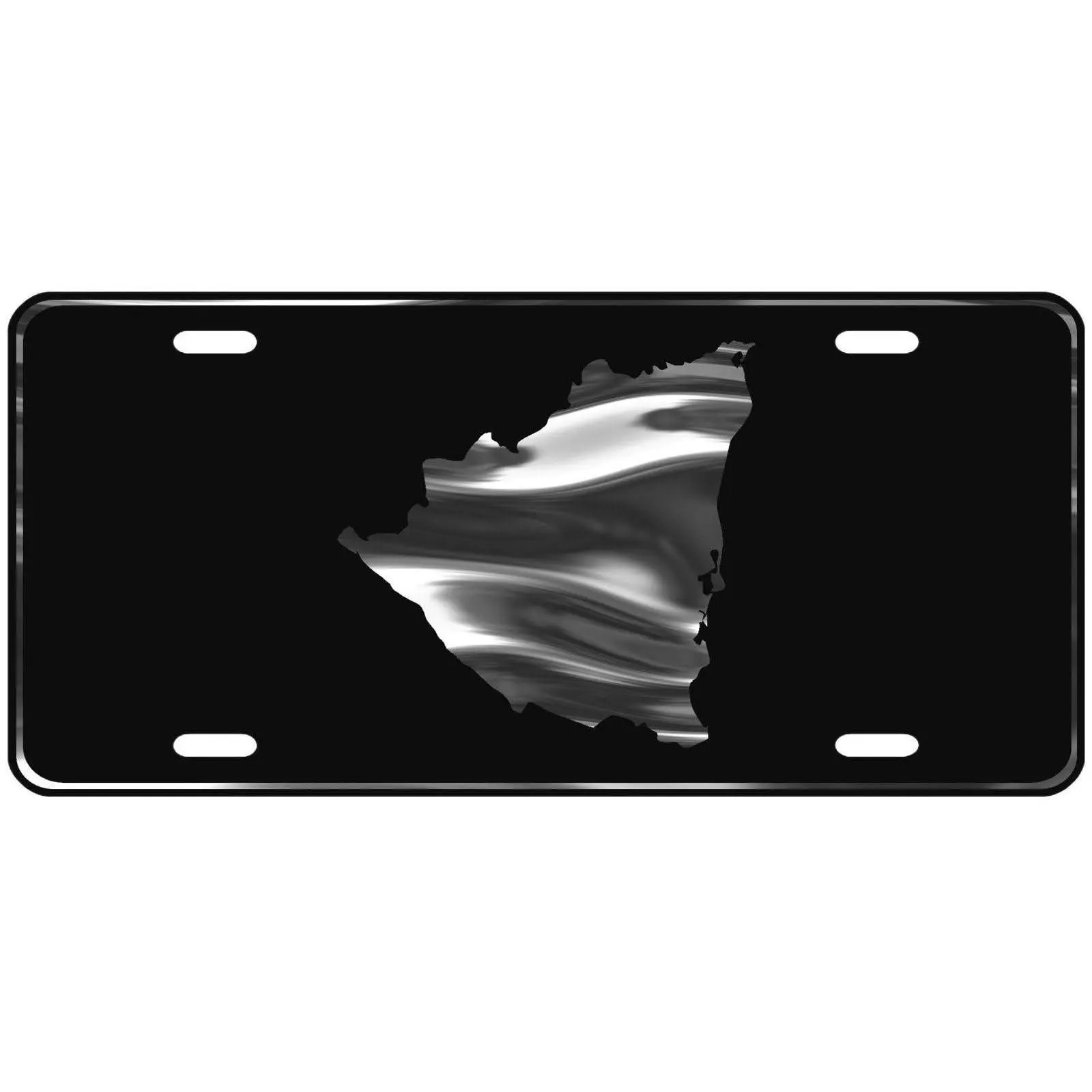 CustoMonsterDesigns Nicaragua Map Heavy Duty Aluminum License Plate