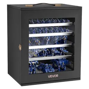 VEVOR Miniatures Storage Case, Fits for 1: 1000 - 1: 1500 Scale Models, Wooden Miniatures Display Holder with 5 Tray 11 Slots, Clear View Miniature Transport Case for Collectibles (Minis Not Included)VEVOR Super Brand Day