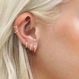 Dearmay 5 Pairs Hoop Earring Sets for Women Small Hypoallergenic Trendy Waterproof Lightweight Multiple Cartilage Earring for Lobe Cartilage Helix for Women Greenish Spring