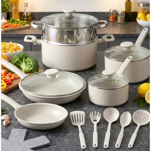 20 Pc Granitestone Desert Collection Ceramic or Nonstick Cookware Set 20 Pc Granitestone Desert Collection Ceramic or Nonstick Cookware Set