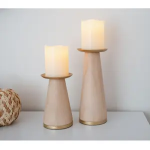 Set of 2 Candle Holders with LED Pillars by Lauren McBride