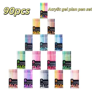 90 Color Languo Gel Pen, 1.0mm Tip, Smooth Writing, Large Ink Capacity, Ideal for Marking, Coloring, DIY Crafts, Art Creation