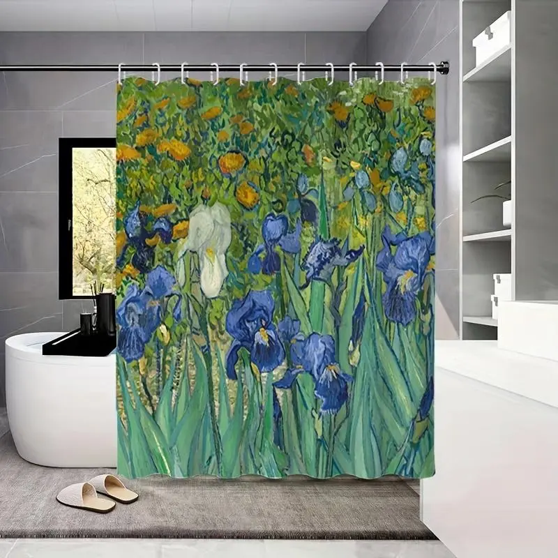 High-Definition Digital Print Polyester Bathroom Shower Curtain, 1PC 72x72inch