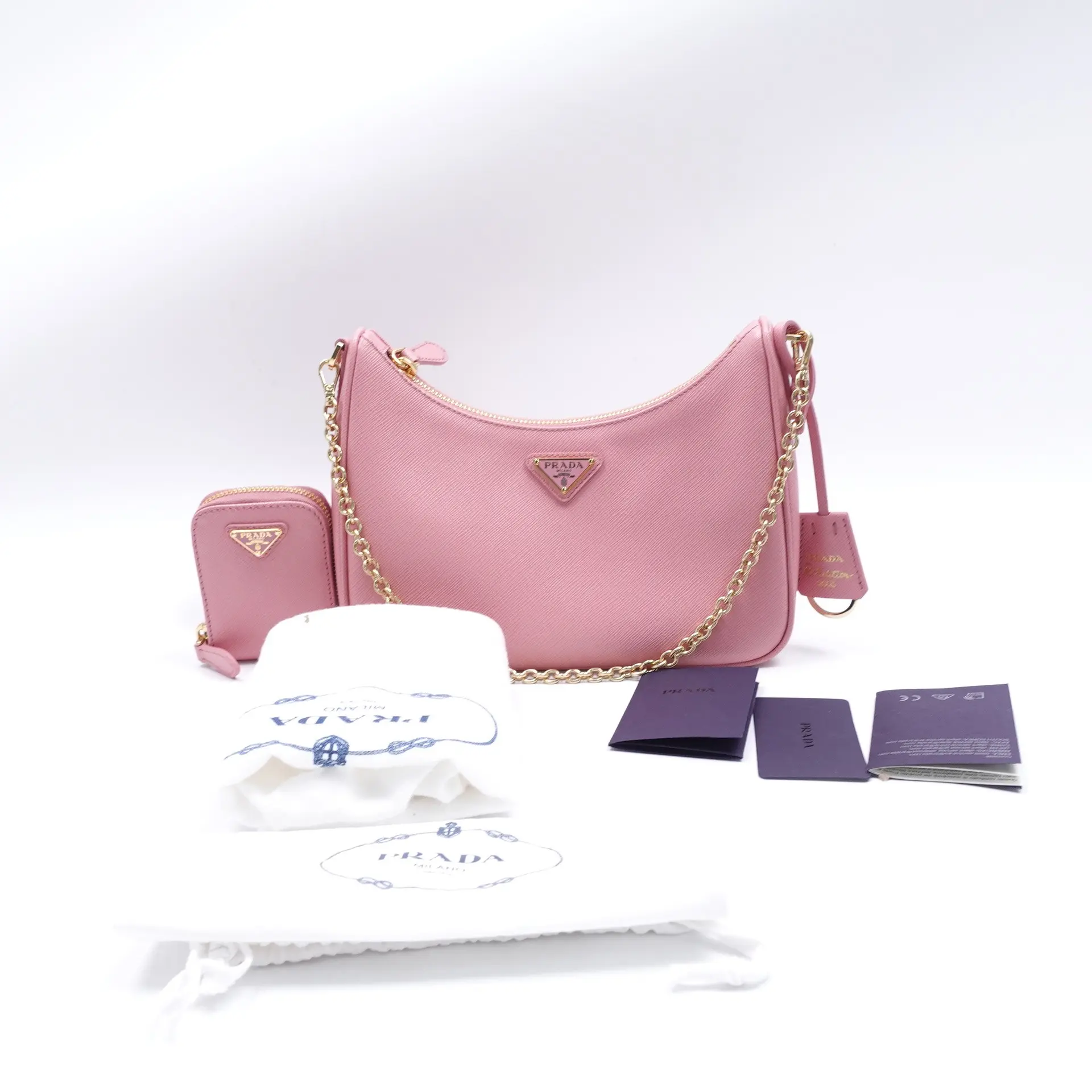 Pre-owned PRADA calfskin Shoulder Bags Re Edition 2000 Pink Shoulder Bag T10385921