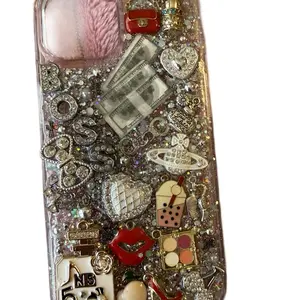 BLING BOSSY JUNK iPhone Case with Assorted Jewelry Accessories & Decorative Elements in Clear Packaging Individual Camera Protector Protective