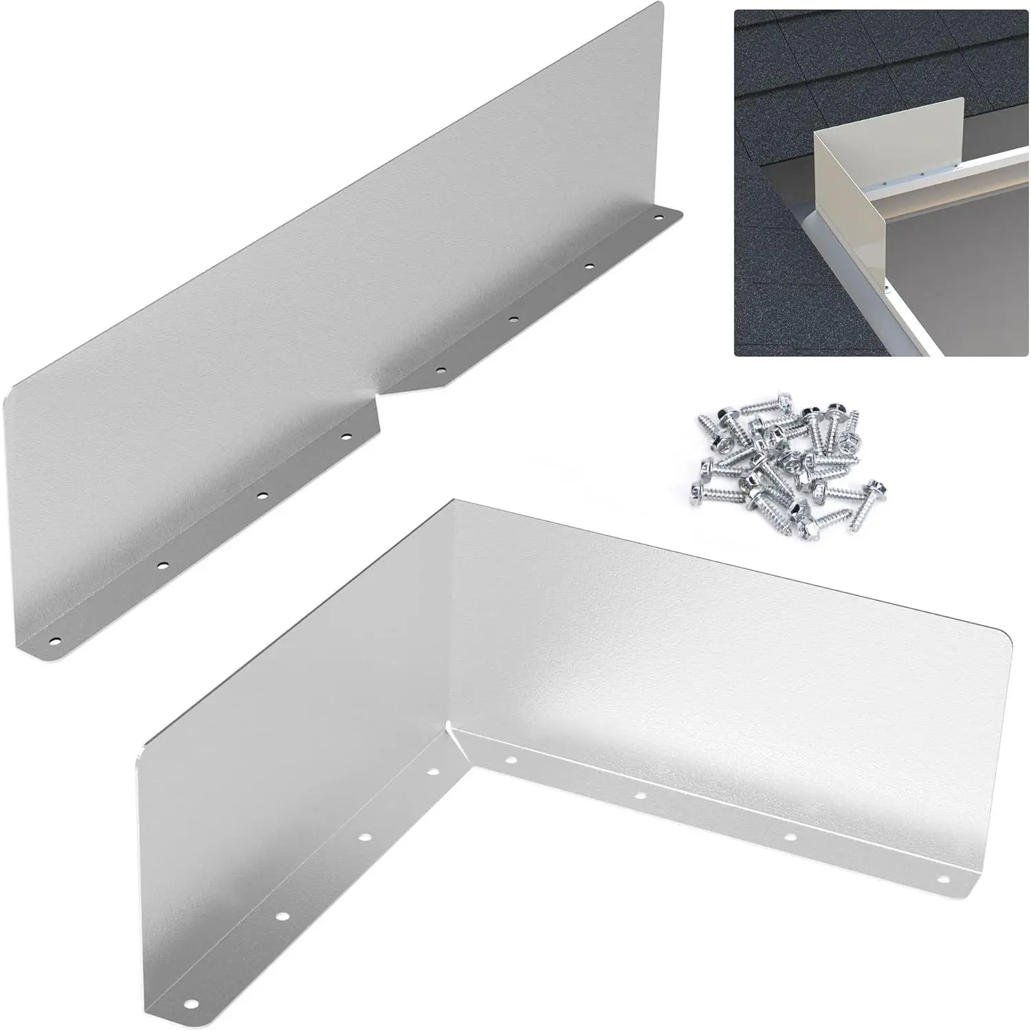 2 Pcs Gutter Valley Splash Guards, Roof Rain Diverter for House Shingle Roof Corners (Home Supplies), Shingle Roofs