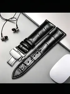 Quick release classic PU leather strap, with removal tool, suitable for strap replacement, size 16mm, 18mm, 20mm, 22mm