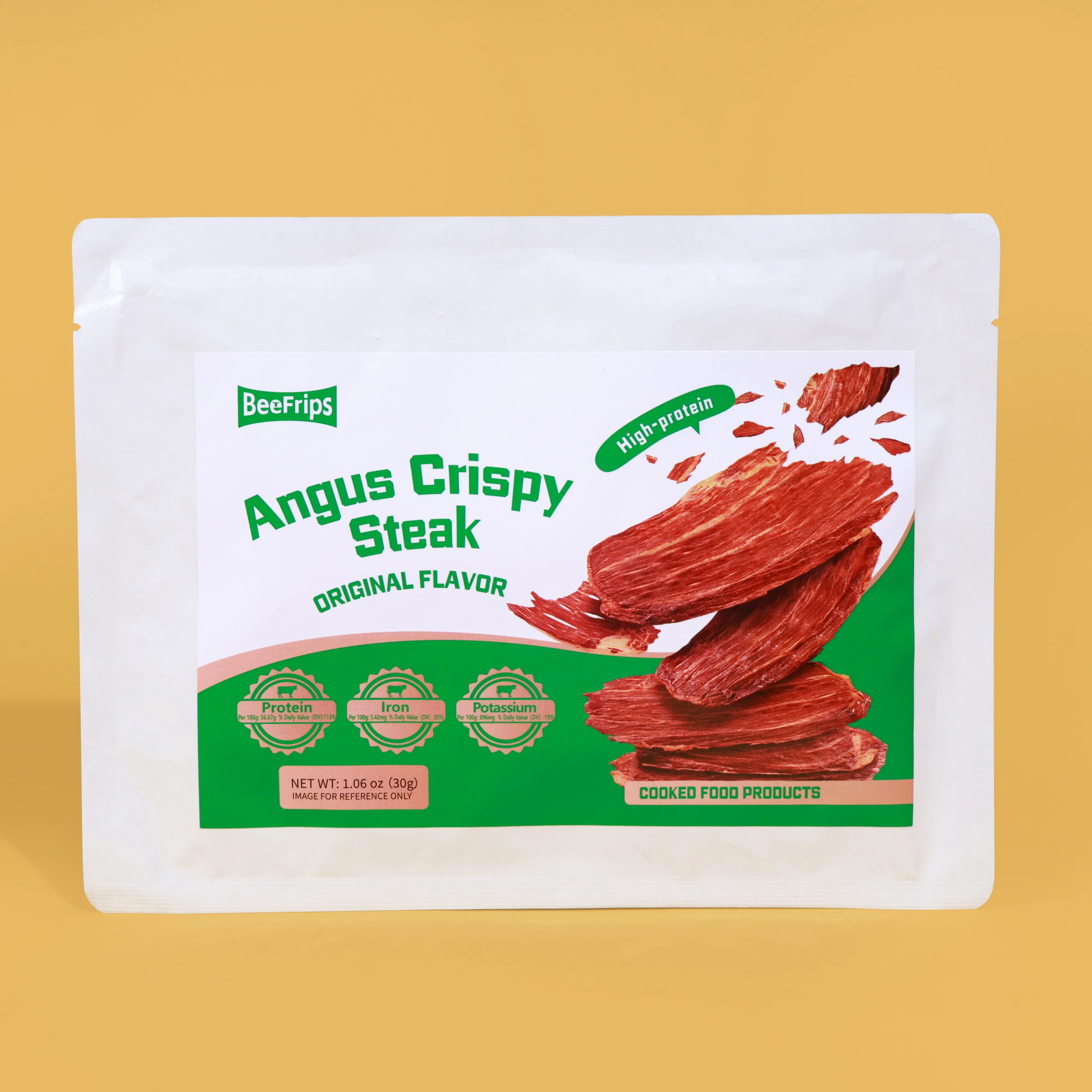 Angus Beef Jerky Crisps by Beefrips, Crispy Beef Chips Snack with Original & Cumin Spicy Flavors - 54.5g Protein/100g, Clean Ingredients, 0 Additives, Keto & Carnivore Friendly, High Protein Gym Snack Alternative