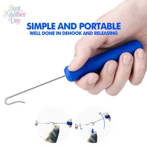 2-Pack Fish Hook Remover, Portable Deep Throat Dehooker, Quick Release Fishing Tool for Easy Hook Removal