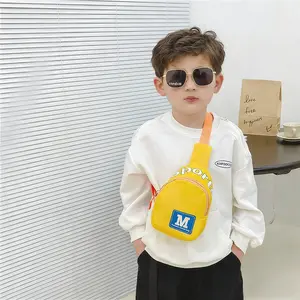 LOEL 2PCS Kids' Small Sling Bag - Cute Crossbody Shoulder Chest Fanny Pack for Outdoor Travel Hiking in Vibrant Colors Nylon Material - Backpack