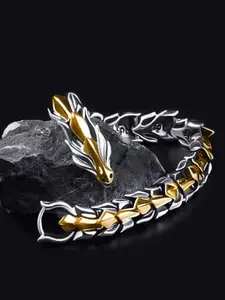 Vintage Dragon Head Bracelet, Multi-Color Punk Hip-Hop Men's Jewelry, Metal Dragon Bone Bangle, Trendy Style, Alloy Material, Fashionable Bracelet