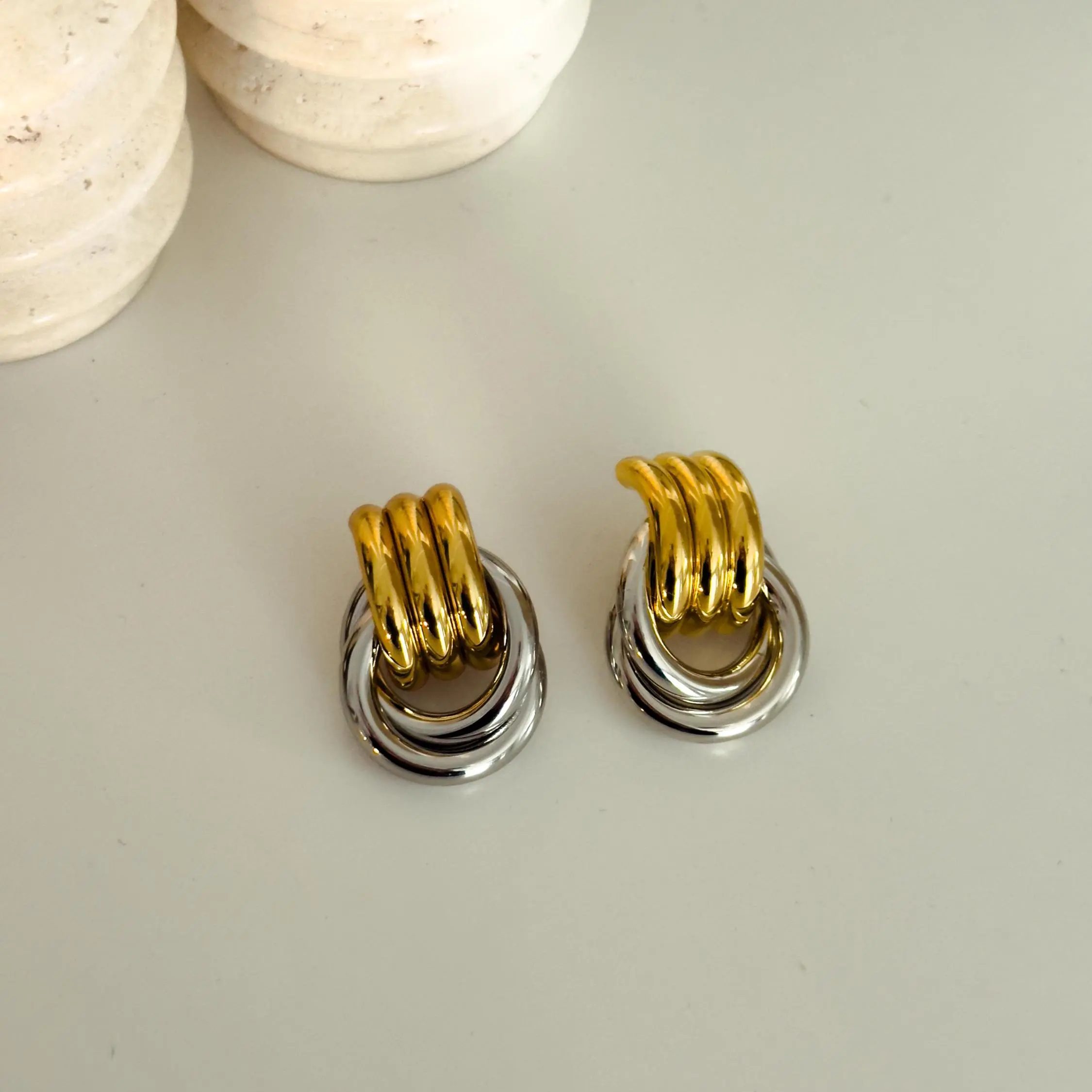 modmints 31mm Mini Knot Stud Earrings Jewelry for Women - Minimalist, Non-Tarnish, Ethically Sourced Stainless Steel, Hypoallergenic Everyday Wear Earrings, Earring For Women,summerwins