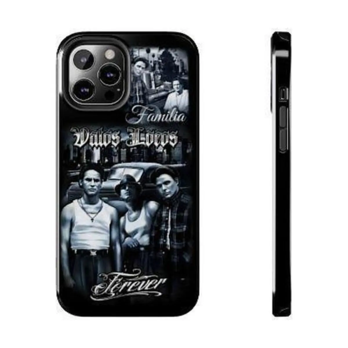 Vatos Locos Phone Case, Blood In Blood Out Glossy Phone Case For IPhone 17-11, Pro Max, Pro Plus, and Samsung S26-23 Safety Two-In-One Case