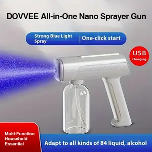 All-in-One Electrostatic Nano Spray Gun: 3-in-1 Multi-Purpose Mist for Stylist Tools, Child's Playful Activities & Home Care. The Perfect Rechargeable Christmas Gift for 2025 with Blue Light Sanitization.