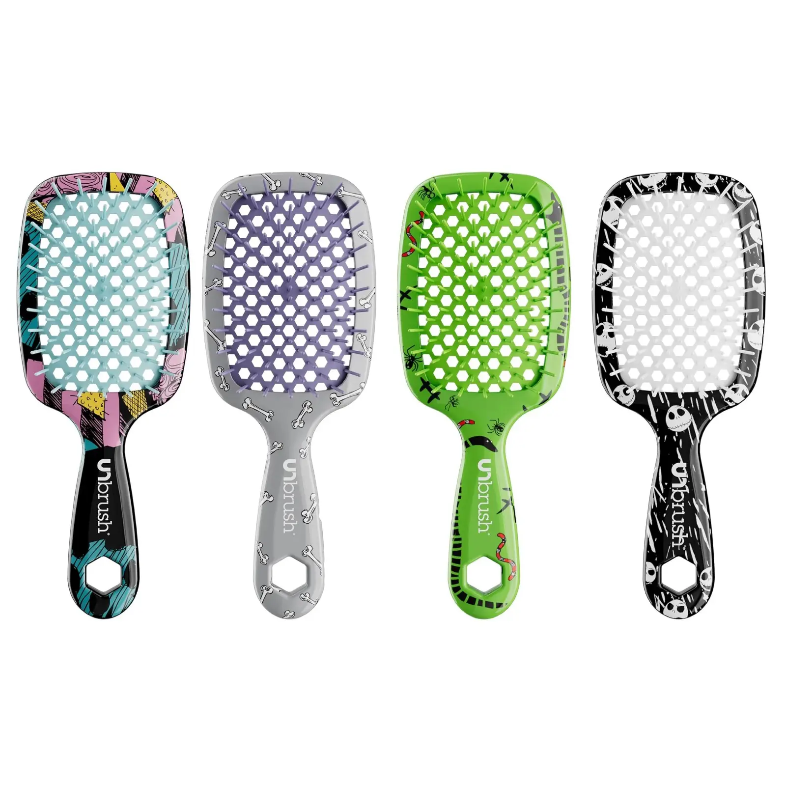 UNbrush Detangling Hair Brush by FHI Heat - Disney Tim Burton's The Nightmare Before Christmas Collection (4 Brushes)