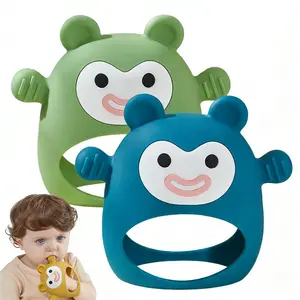 VODVOB 3-in-1 Bear Soothing & Chewable Baby Sensory Teether Toy Mouth Toy Pacifier