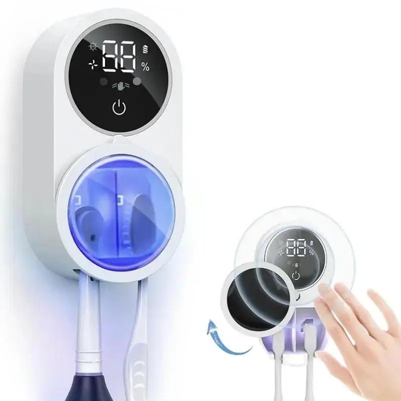 Smart Toothbrush Holder Travel, USB Charging Toothbrush Disinfector, Toothbrush Sterilizer, UV Toothbrush Sanitizer, Toothbrush Sanitizer And Holder, Automatic Sensor Brush Rack, Personal Care Accessories, Sanitizing Toothbrush Holder