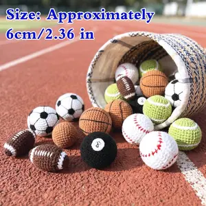 Crochet Hacky Sack Balls,Hand-Knit Basketball,Soccer,Baseball,Volleyball,Golf,Footbag Toys,ft Juggling Balls for Outdoor Play