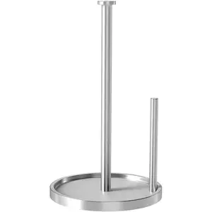 Paper Towel Holder Countertop, Standing Paper Roll Holder with Anti Slip Weighted Base, Stainless Steel Freestanding Paper Towel Holder for Kitchen,