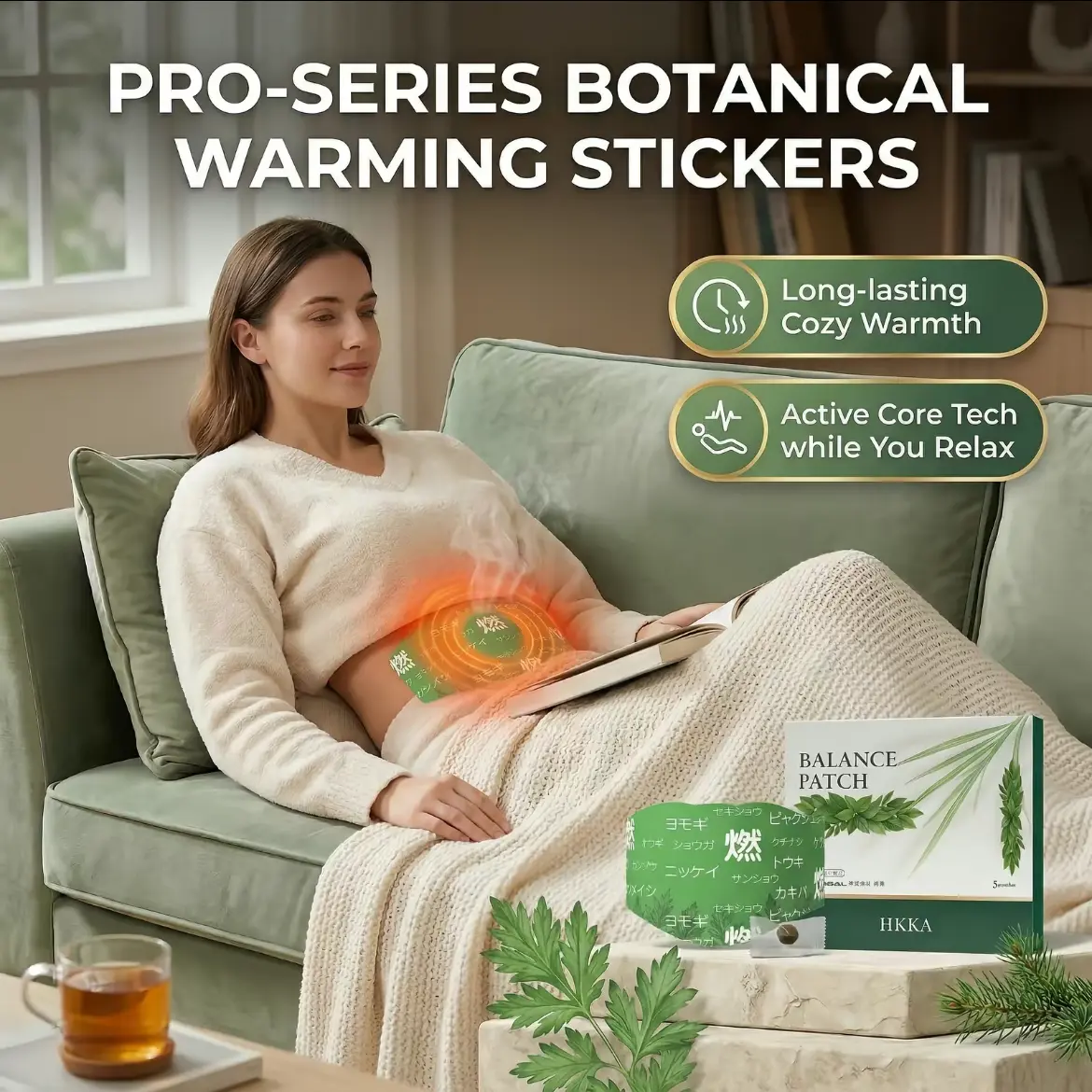 Herbal Heat Patches, 5-Count Natural Relief Patches with Herbal Formula for Personal Care
