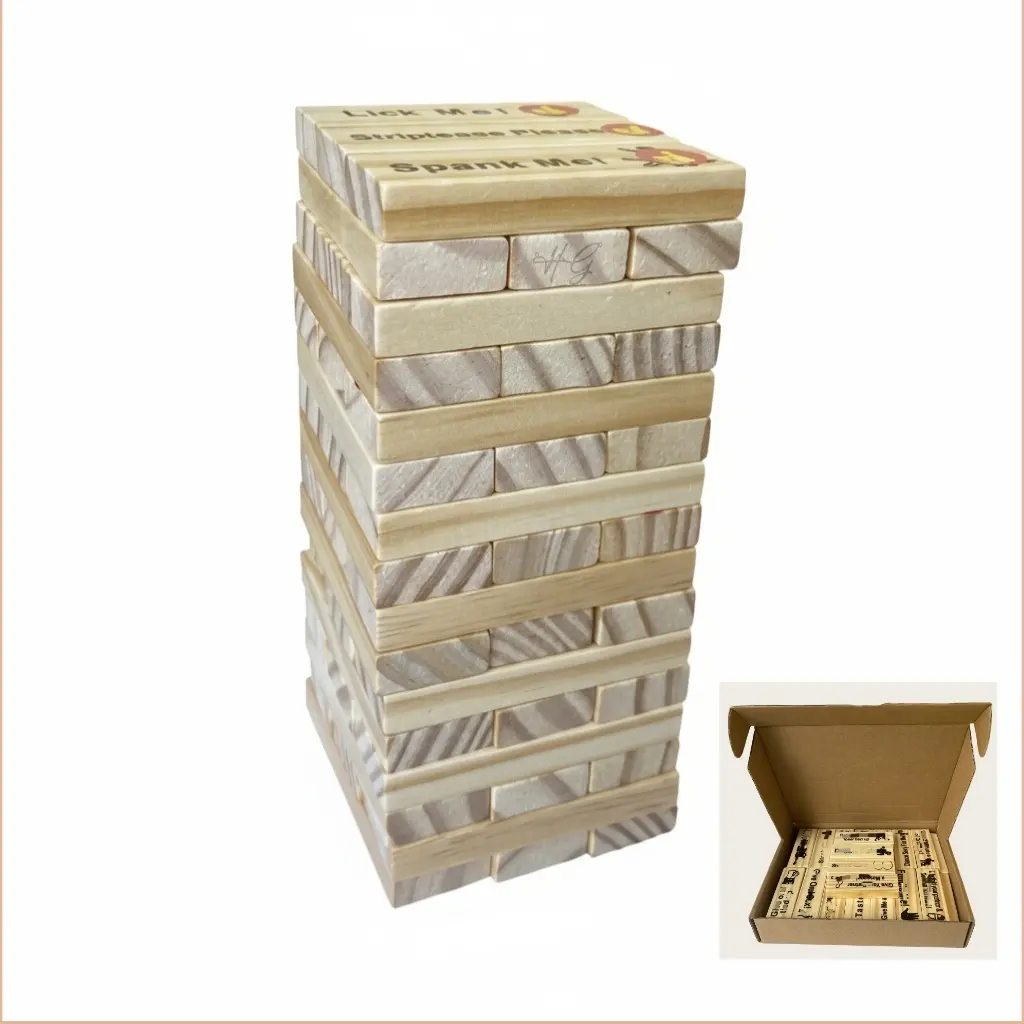 Classic Wooden Stacking Block Game – Perfect for Game Night, Parties, and Family Fun