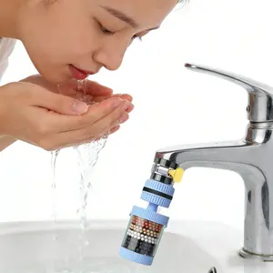 Two-Pack Faucet Filter Set, Replacement Filters Set, Six-Layer Quick Filtering, Universal Fit, Splash-Proof, Water Saving Durable, for Bathtub & Kitchen Sink