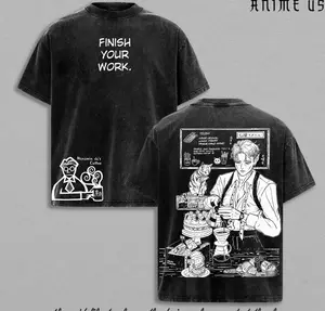Nanami Kento Coffee Shop Tee | Vintage Washed Jujutsu Anime Shirt | Calm Barista Aesthetic Art | Morning Brew Scene for Anime Fans | Cozy Manga Streetwear Oversized Tee 7KY