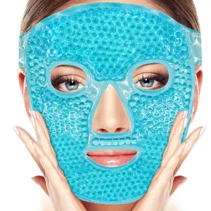 FUNNIR Gel Beads Face Ice Mask Pack- Blue to Reduce Puffiness,Dark Circles, Hot Cold Compress Pack, Face Spa