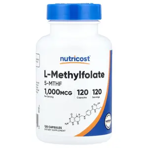 Nutricost L-Methylfolate, 1,000 mcg, 120 Capsules