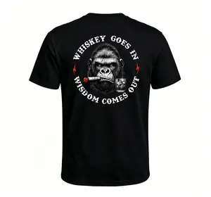 Whiskey Goes In Wisdom Comes Out Monkey T-shirt