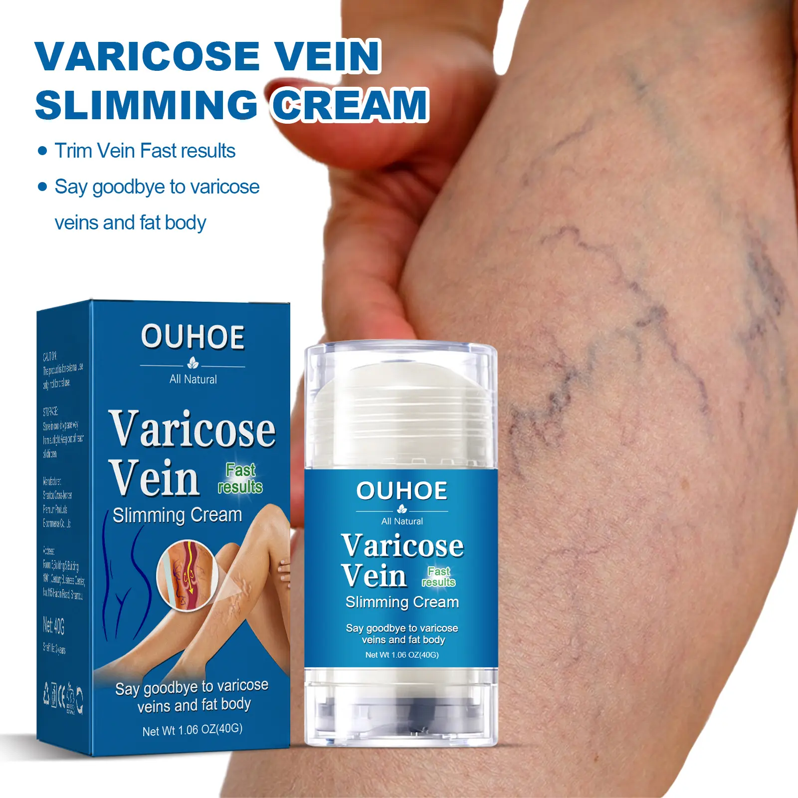 Varicose Vein Relief Cream for Legs - Plant-Based Body Care Moisturizer for Spider Veins Soothing, Normal Skin Hydration Boost & Elasticity Support with Water Ginger Black Pepper Borneol Saffron Arginine