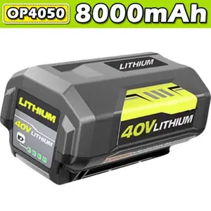 High Performance 8.0Ah Lithium Ion Power Tool Battery, Replacement for 40V Power Tool Battery Models OP4026, OP40201, OP40261, OP4040, OP4050, OP40601, Lithium Ion Battery