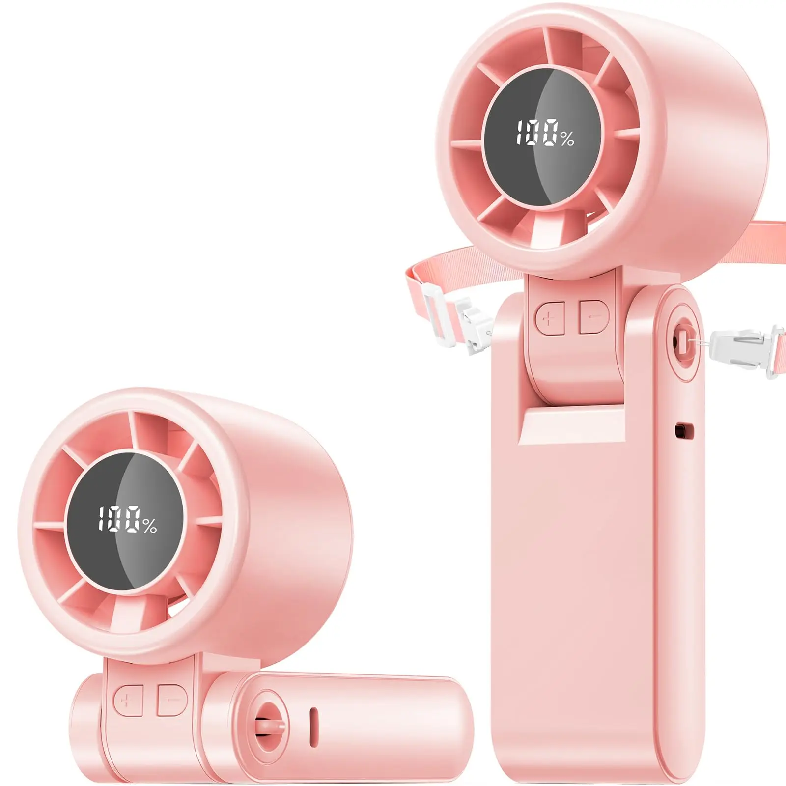 4 in 1 Portable Turbo Handheld Fan [15000 RPM], 5200mAh Battery, 12H Runtime, 3-in-1 180°Foldable Personal Fan, Turbo Tech Cooling for Outdoor, Travel, Work, Makeup