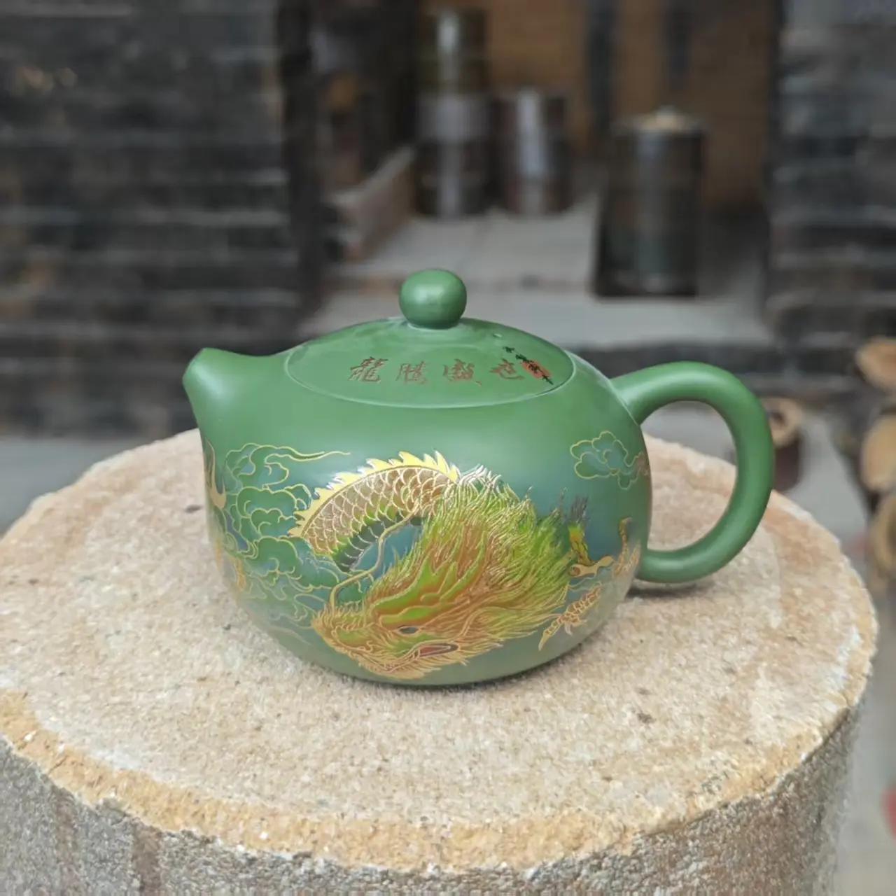 Chinese Dragon Jade teapot