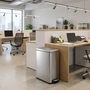 Garvee Slim Trash Can 1.3 Gallon Stainless Steel Step Garbage Bin With Soft Close Lid And Removable Inner Bucket For Small Spaces