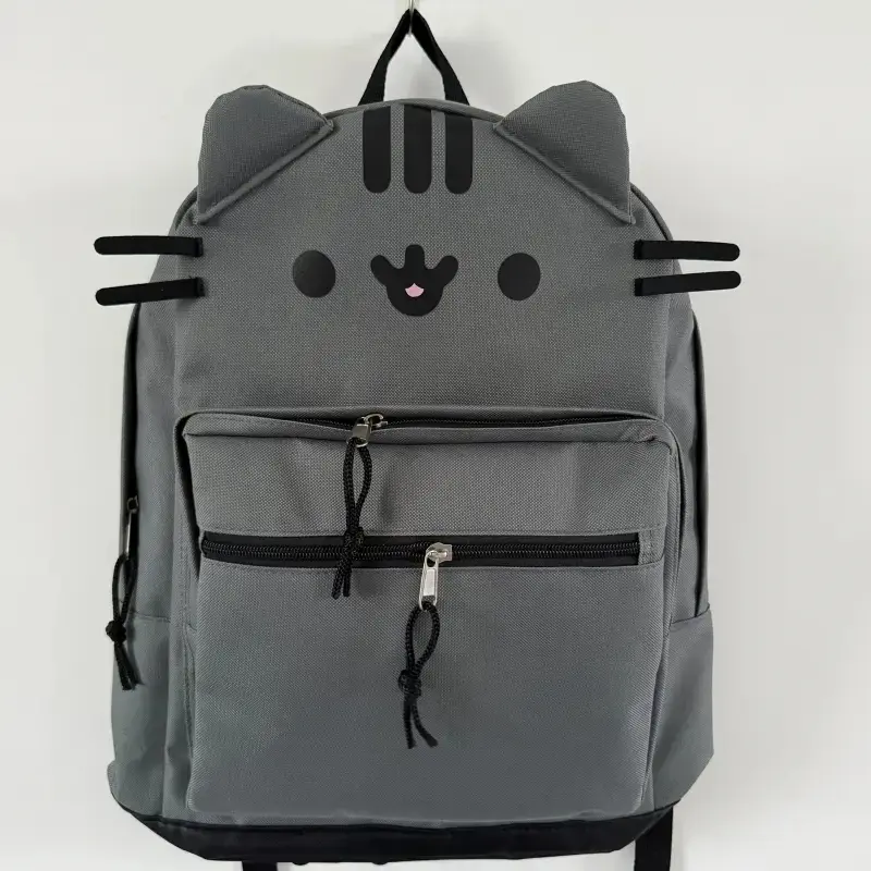 Cat Face Backpack with Cat Ears, Lightweight Kawaii School & Daily Travel Functional Bag,Pusheen Backpack,Kawaii Backpack