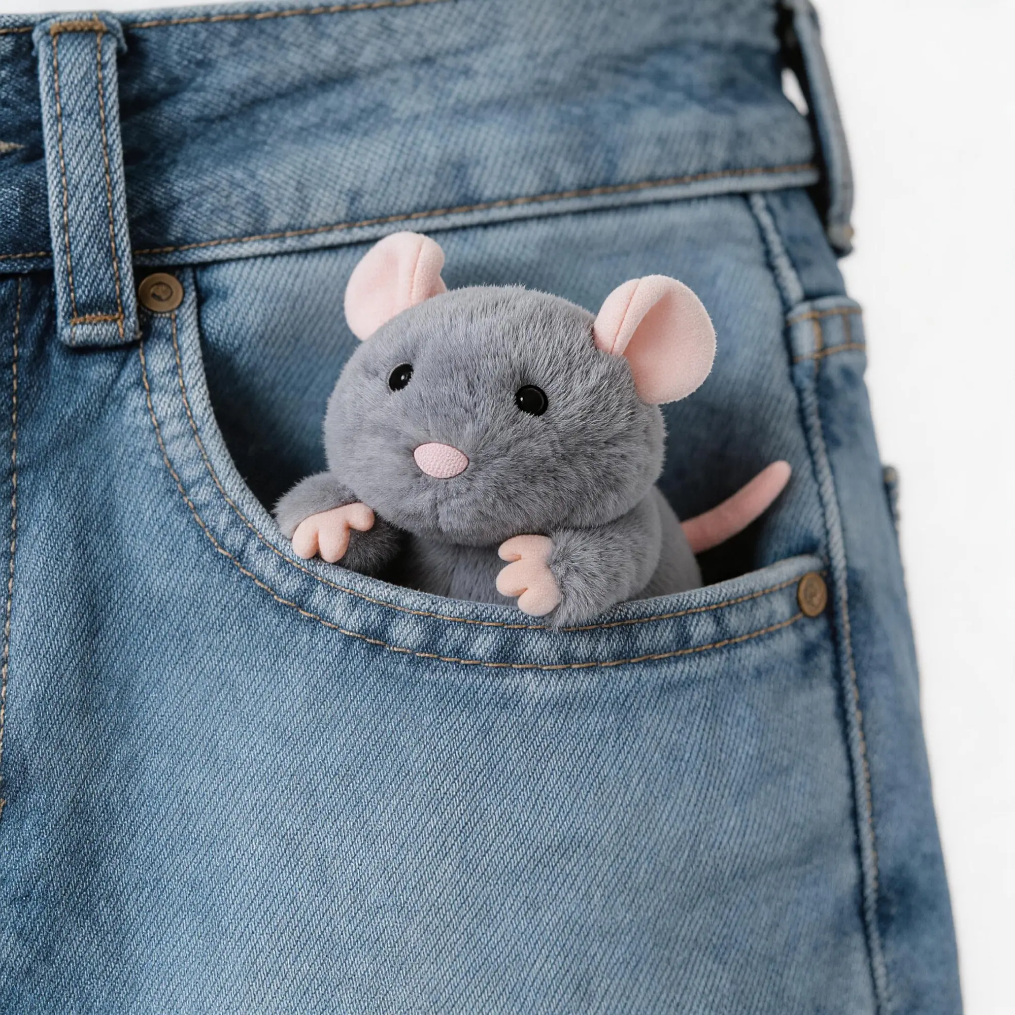 Bead-Filled Crinkle Squish Stuffed Animals, Soft Plush Bean Bag Toy with Knick-Knack Pocket - Unisex Cuddle & Fidget Toy, Animal Shaped (Rat, Platypus, Bison, Deer), Kids Birthday Gift