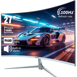 Gawfolk 27" Curved 100Hz Gaming Monitor - FHD 1080P, Frameless, 1800R Curve, FreeSync, Eye Care, VESA Wall-Mountable Computer Monitor