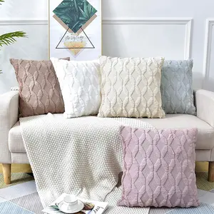 1Pc Soft Plush Throw Pillow Cover 45x45cm Warm Cozy Decorative Cushion Cover Super Fluffy 18x18 Inch Pillowcase Simple Nordic Home Decor For Living Room Couch Sofa Bedroom without Insert