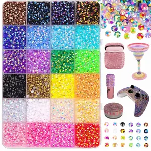 【Graduation party gifts-summervibes】30000Pcs Jelly Rhinestones Kit for Girls, Teens & DIY Craft Lovers, 24 Colors 3mm Resin Flatback Gems with Tweezers & Pick Up Pen for Bedazzling Nails, Phone Cases, Shoes, Tumblers & Diamond Art Crafts