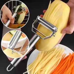 1pc, Fruit Peeler, Kitchen Vegetable Peeler, Potato Peeler, Vegetable Graters, Fruit Grater, Shredder, Multifunctional Vegetable Cutter, Melon Planer, Fruit Skin Scraper, Kitchen Tools, Kitchen Gadgets, Dorm Essentials