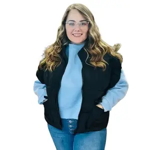 Black Plus Size Puffer Vest