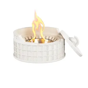 Colosseum Tabletop Fire Pit – Tabletop Fireplace Indoor Outdoor Decoration Portable Friction Alcohol Burner Patio Balcony Smoke Generator Gift Christmas