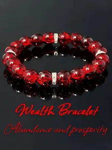 1pc/Wealthy And Abundant Stretching Jewelry - 10mm Glass Crystal Stone, Unisex, Attracts Wealth And Good Luck, October Birthstone, Suitable For Daily And Gift Occasions, - Suitable For All Seasons, Power Beads Bracelets, Dainty Crystal Bracelet