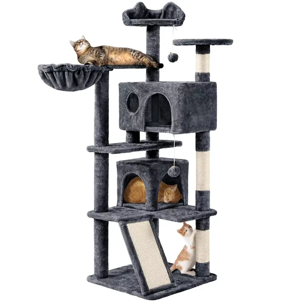 5 colors 54 Double Condo Cat Tree with Scratching Post Tower