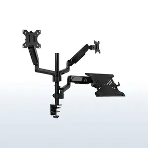 Pneumatic Arm Dual Monitor and Laptop Desk Mount - 17" to 32" Screens