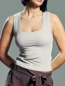 Chunky Binding Ribbed Square Neck Tank